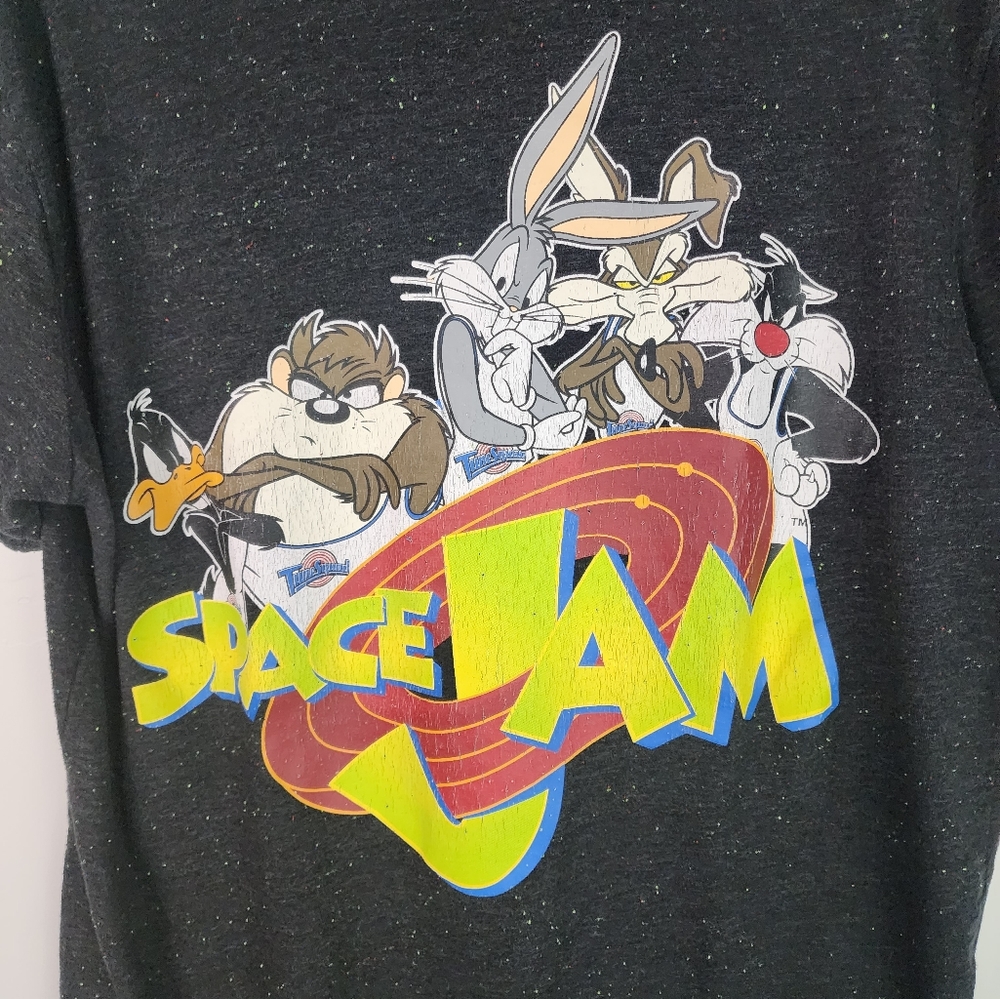 Space Jam Black Confetti Tshirt Size XL.